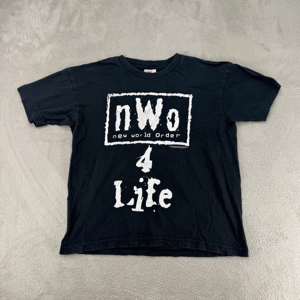 Vintage nWo‎ New World Order Kids T-Shirt Youth Large Black Preowned